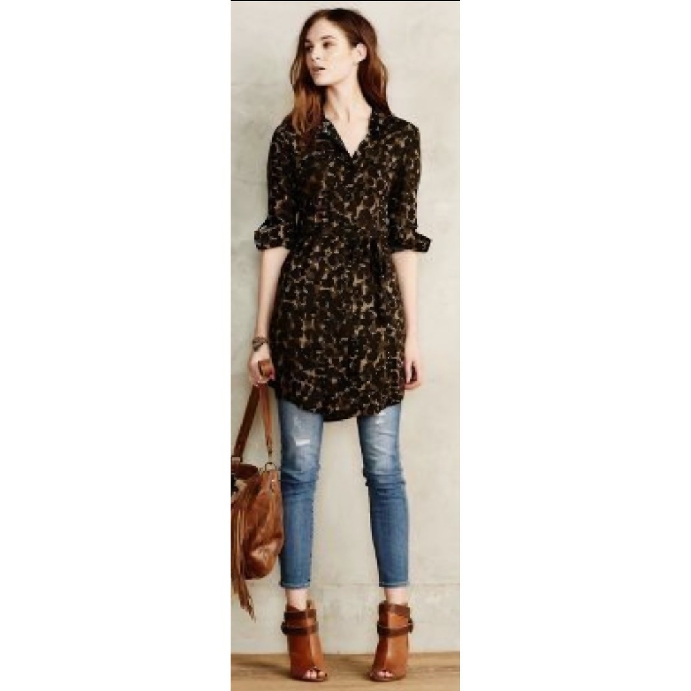 Anthropologie Tylho 11:11 Boho Chic Animal Print Tunic Size S
